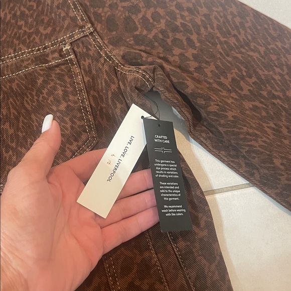 NWT Liverpool brown animal print denim jacket, small - Picture 3 of 7